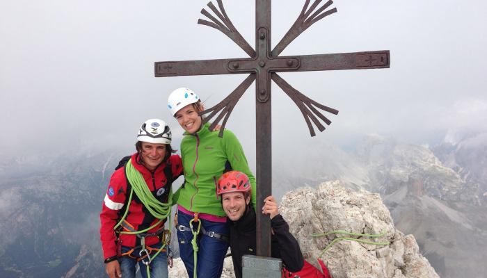 Gipfelfoto Große Zinne mit Daniela Sattler, Michael Peer und Simon Gietl