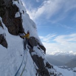 Simon Gietl kurz vor dem Gipfelgrat der Route Hakuna Matata des Wasserkopf